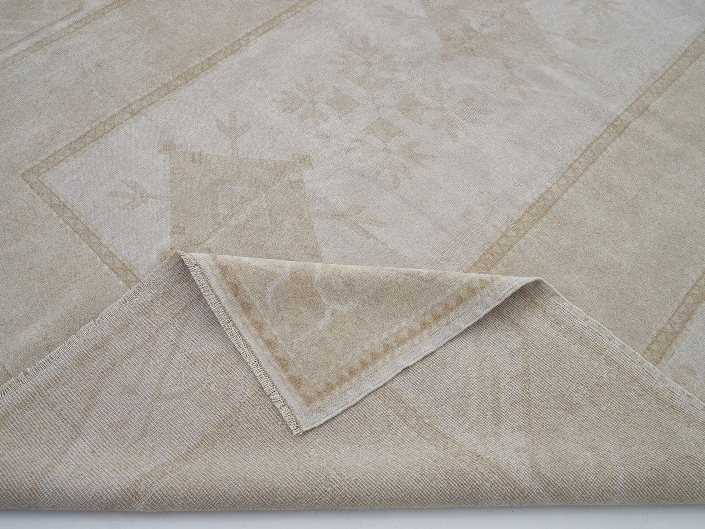 Neutral Rug, Vintage Rug 7x9, Rug Living Room, Turkish Handmade Rug, Area Faded Rug, Oushak Unique Old Rug, Carpet Rug, Turkey Rug, 12242