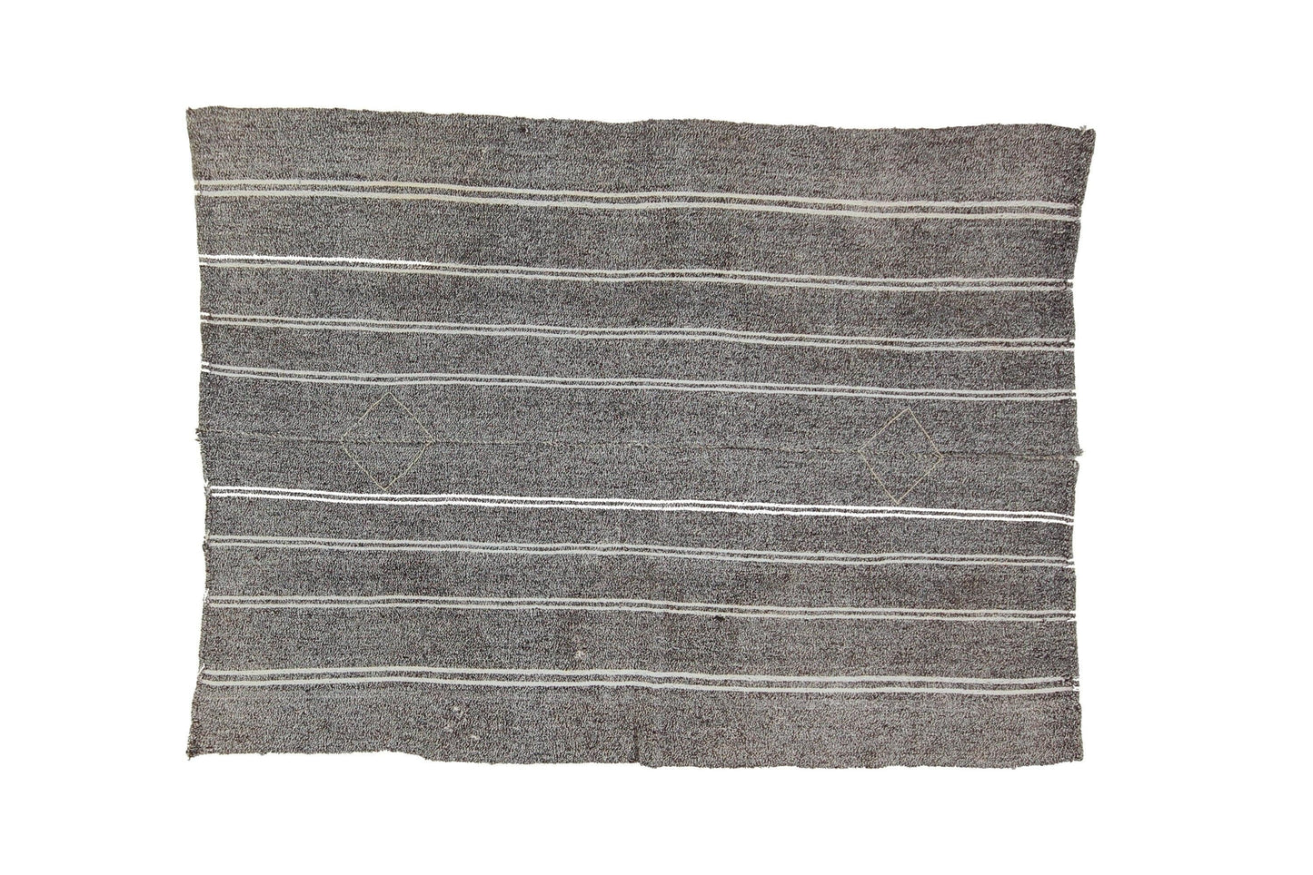 Unique One of a kind Goat Hair Gray Modern Area Vintage Turkish Kilim Rug 5x7, 6261