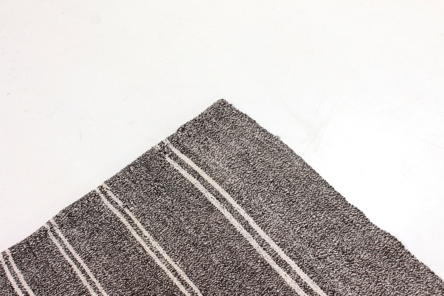 Unique One of a kind Goat Hair Gray Modern Area Vintage Turkish Kilim Rug 5x7, 6261