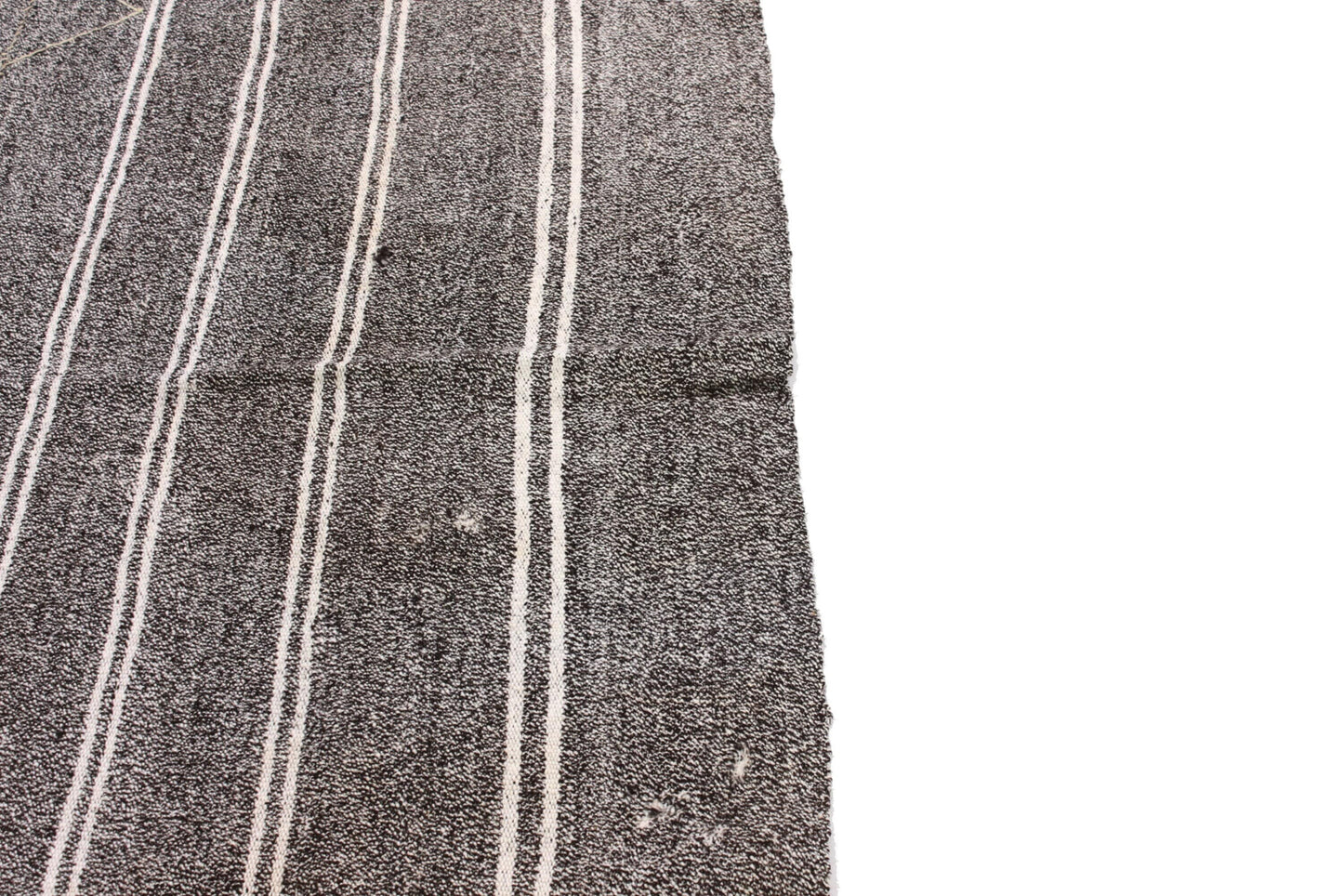 Unique One of a kind Goat Hair Gray Modern Area Vintage Turkish Kilim Rug 5x7, 6261
