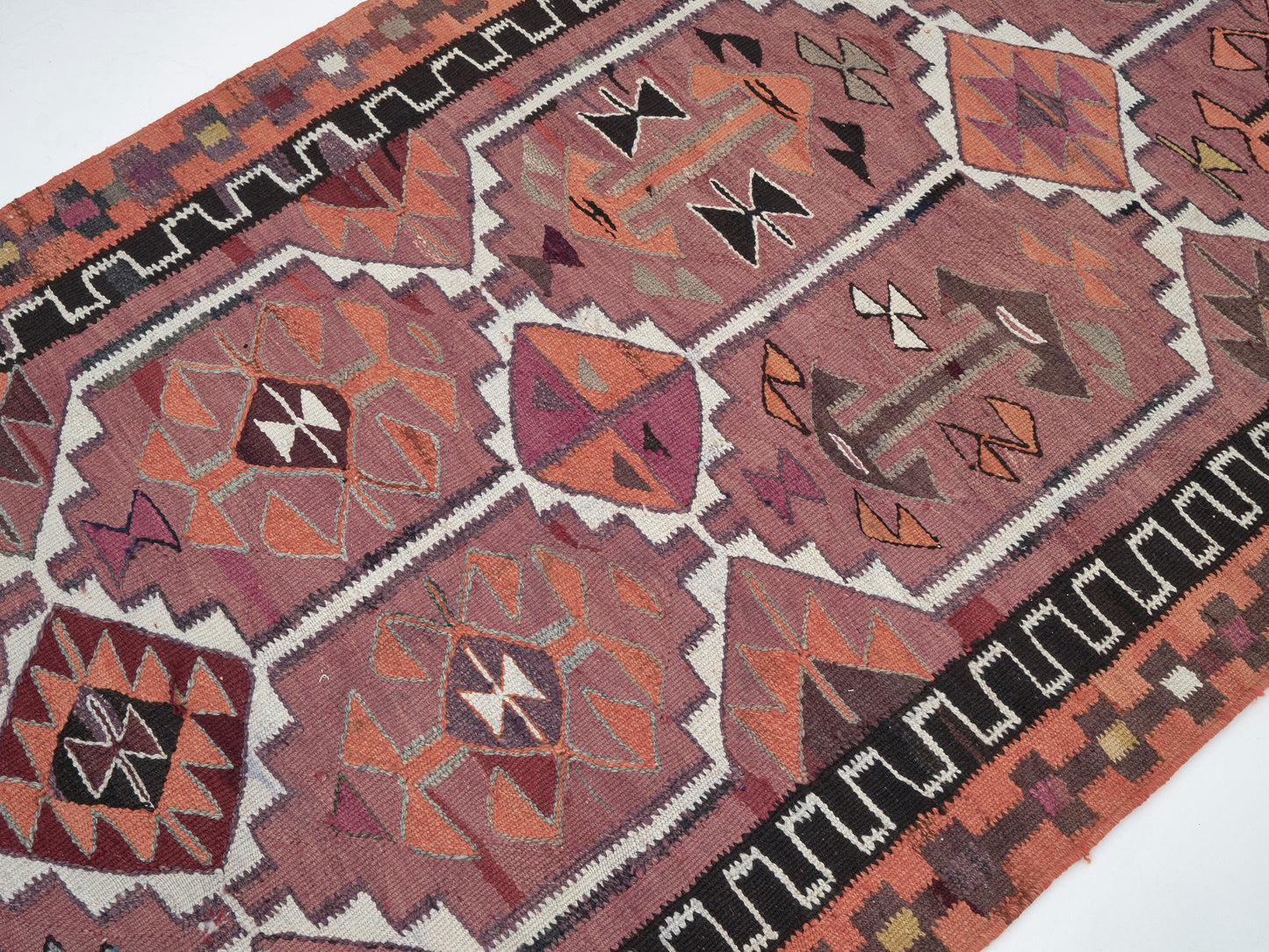 Turkish Vintage Runner Rug, Oushak Eclectic Runner Rug, Handmade Antique Runner Rug, Kilim Runner Rug, Bohemian Rug, Runner Rug 4x12, 11280