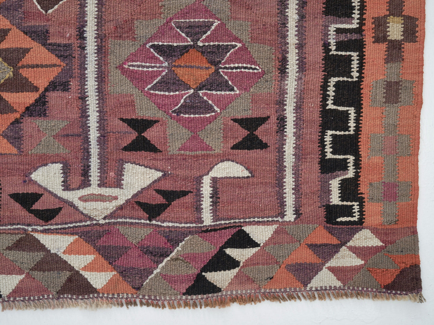 Turkish Vintage Runner Rug, Oushak Eclectic Runner Rug, Handmade Antique Runner Rug, Kilim Runner Rug, Bohemian Rug, Runner Rug 4x12, 11280