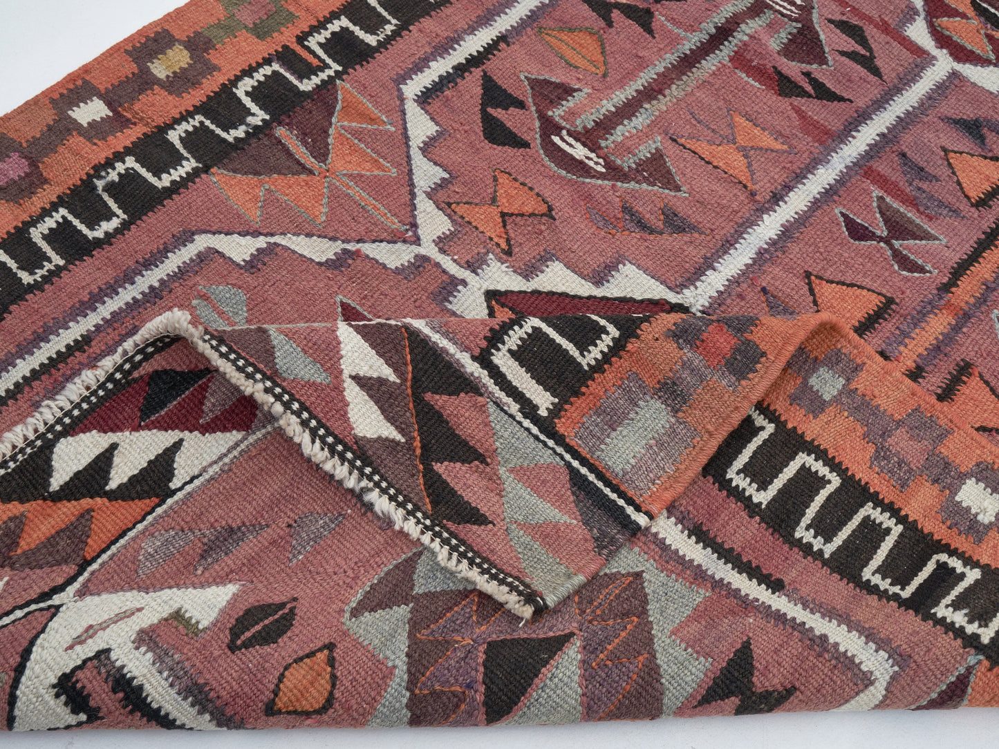 Turkish Vintage Runner Rug, Oushak Eclectic Runner Rug, Handmade Antique Runner Rug, Kilim Runner Rug, Bohemian Rug, Runner Rug 4x12, 11280
