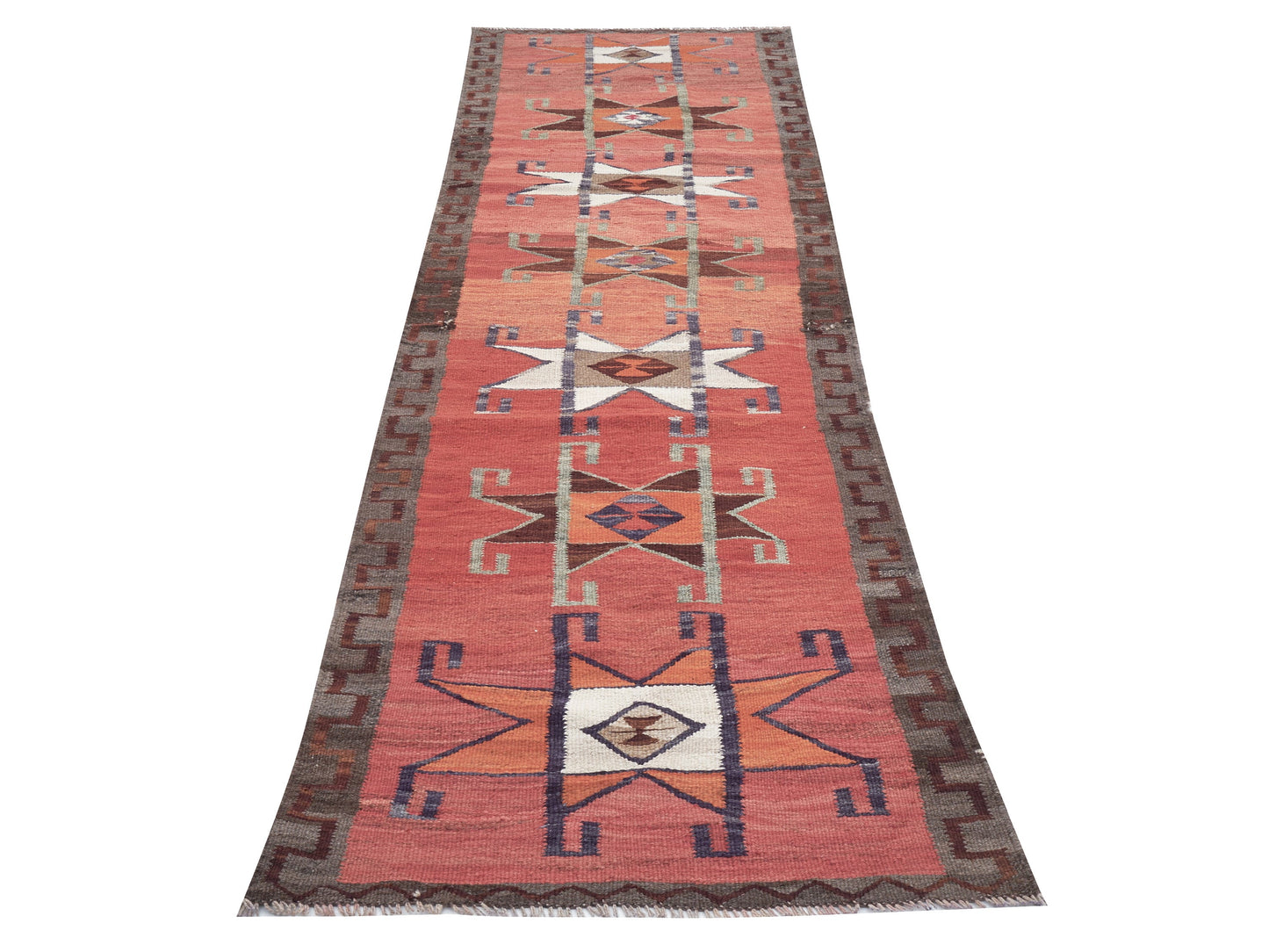 Turkish Handmade Runner Rug, Vintage Antique Runner Rug, Oushak Eclectic Runner Rug, Anatolia Rug, Kilim Runner Rug, Runner Rug 3x11, 11301