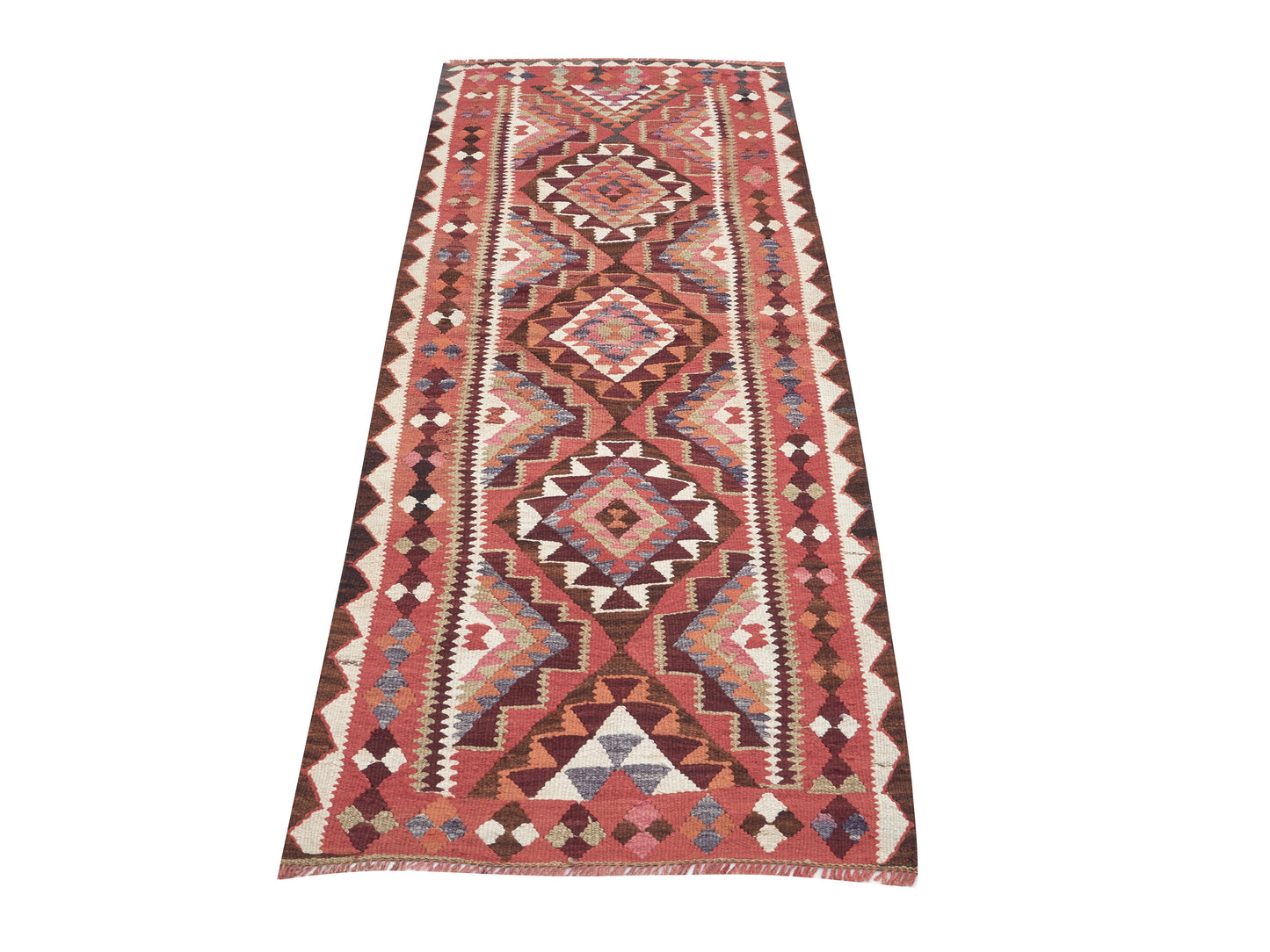 Turkish Oushak Runner Rug, Handmade Antique Runner Rug, Vintage Eclectic Runner Rug, Anatolia Rug, Hallway Runner, Rug Runner 3x8, 11286