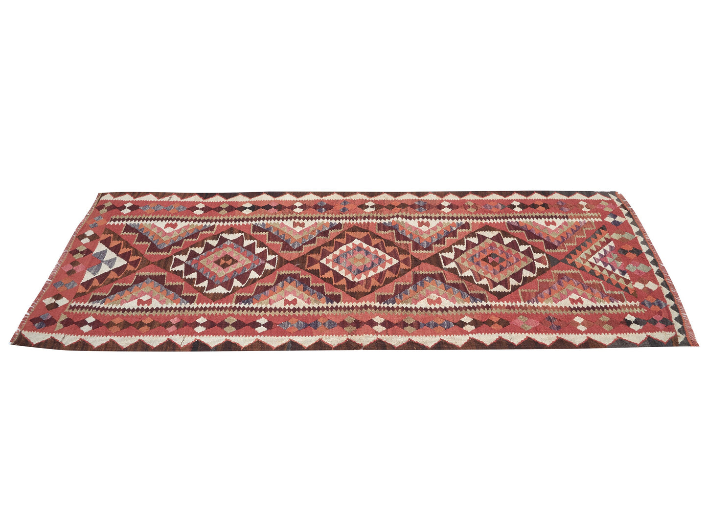 Turkish Oushak Runner Rug, Handmade Antique Runner Rug, Vintage Eclectic Runner Rug, Anatolia Rug, Hallway Runner, Rug Runner 3x8, 11286