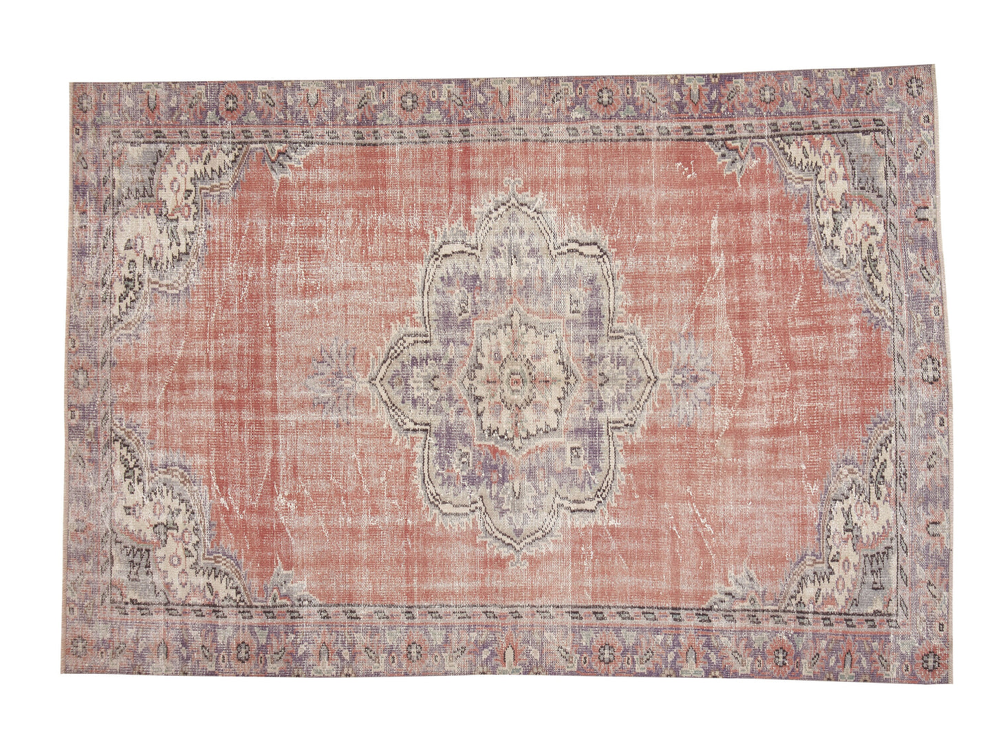 Vintage Handmade Area Rug, Turkish Oushak Antique Rug, Neutral Faded Rug, Living Room Rug, Turkey Rug, Bohemian Rug, Rug 6x8, 12115