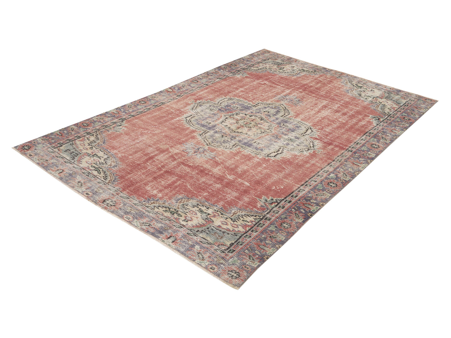 Vintage Handmade Area Rug, Turkish Oushak Antique Rug, Neutral Faded Rug, Living Room Rug, Turkey Rug, Bohemian Rug, Rug 6x8, 12115