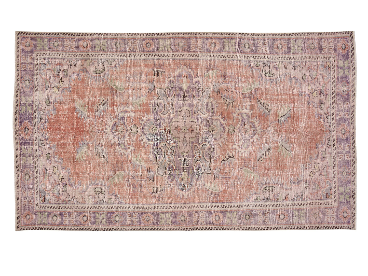 Handmade Area Rug, Turkish Vintage Rug, Oushak Eclectic Rug, Neutral Faded Rug, Kid Room Rug, Anatolia Rug, Bohemian Rug, Rug 5x9, 12116
