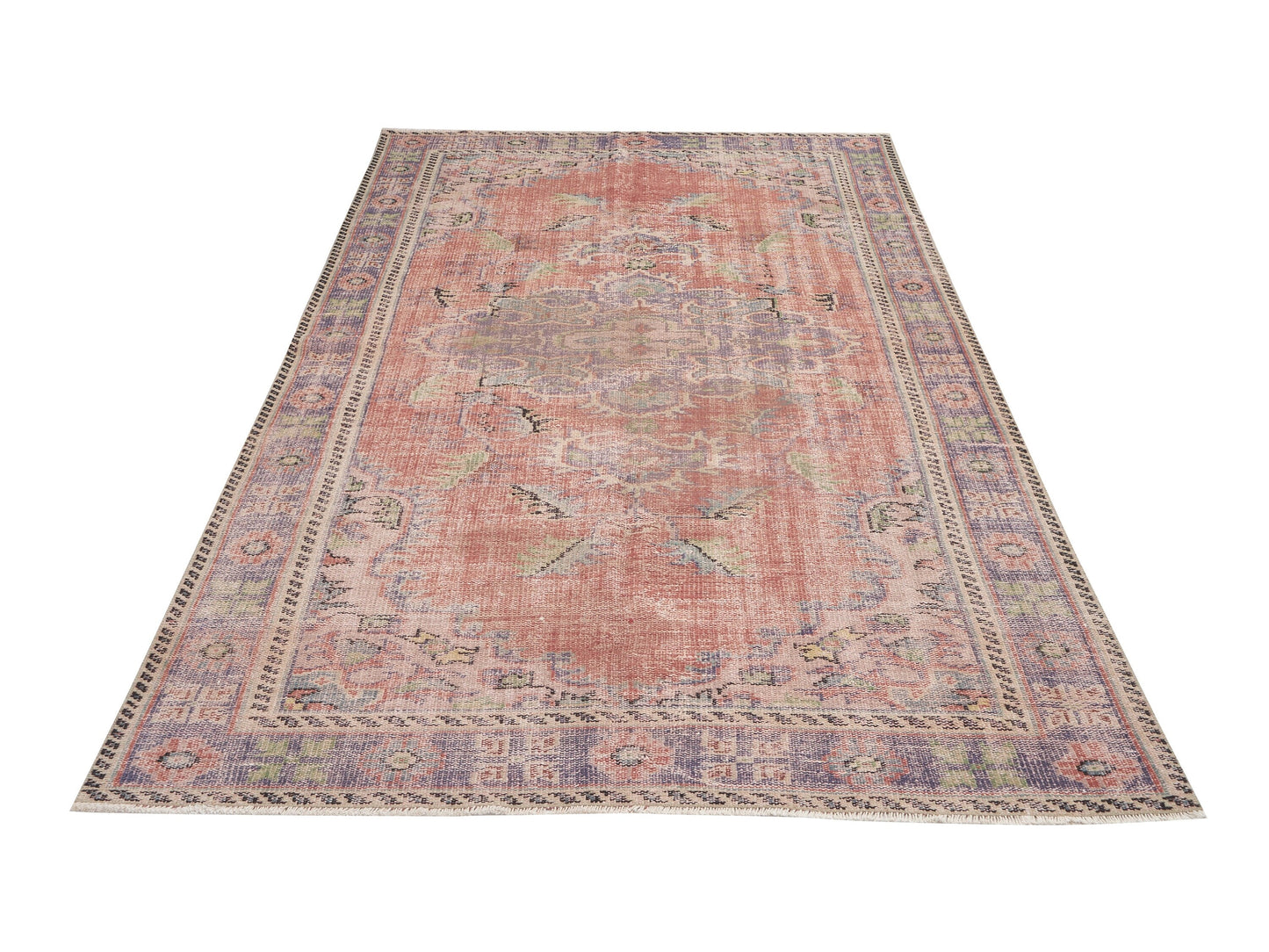 Handmade Area Rug, Turkish Vintage Rug, Oushak Eclectic Rug, Neutral Faded Rug, Kid Room Rug, Anatolia Rug, Bohemian Rug, Rug 5x9, 12116