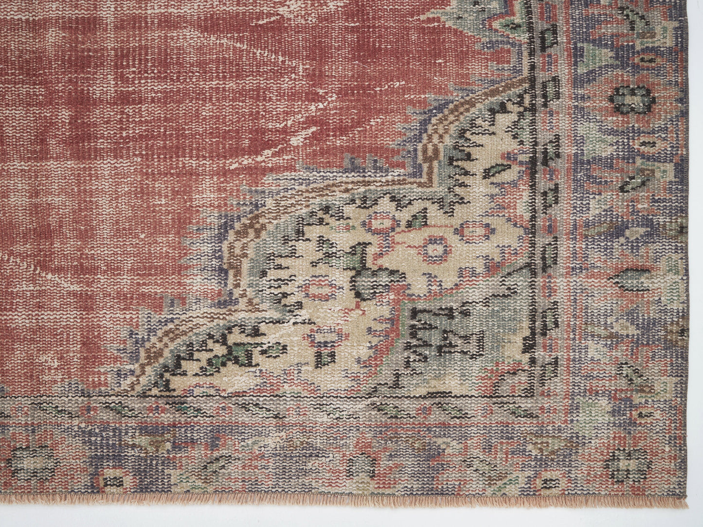 Vintage Handmade Area Rug, Turkish Oushak Antique Rug, Neutral Faded Rug, Living Room Rug, Turkey Rug, Bohemian Rug, Rug 6x8, 12115