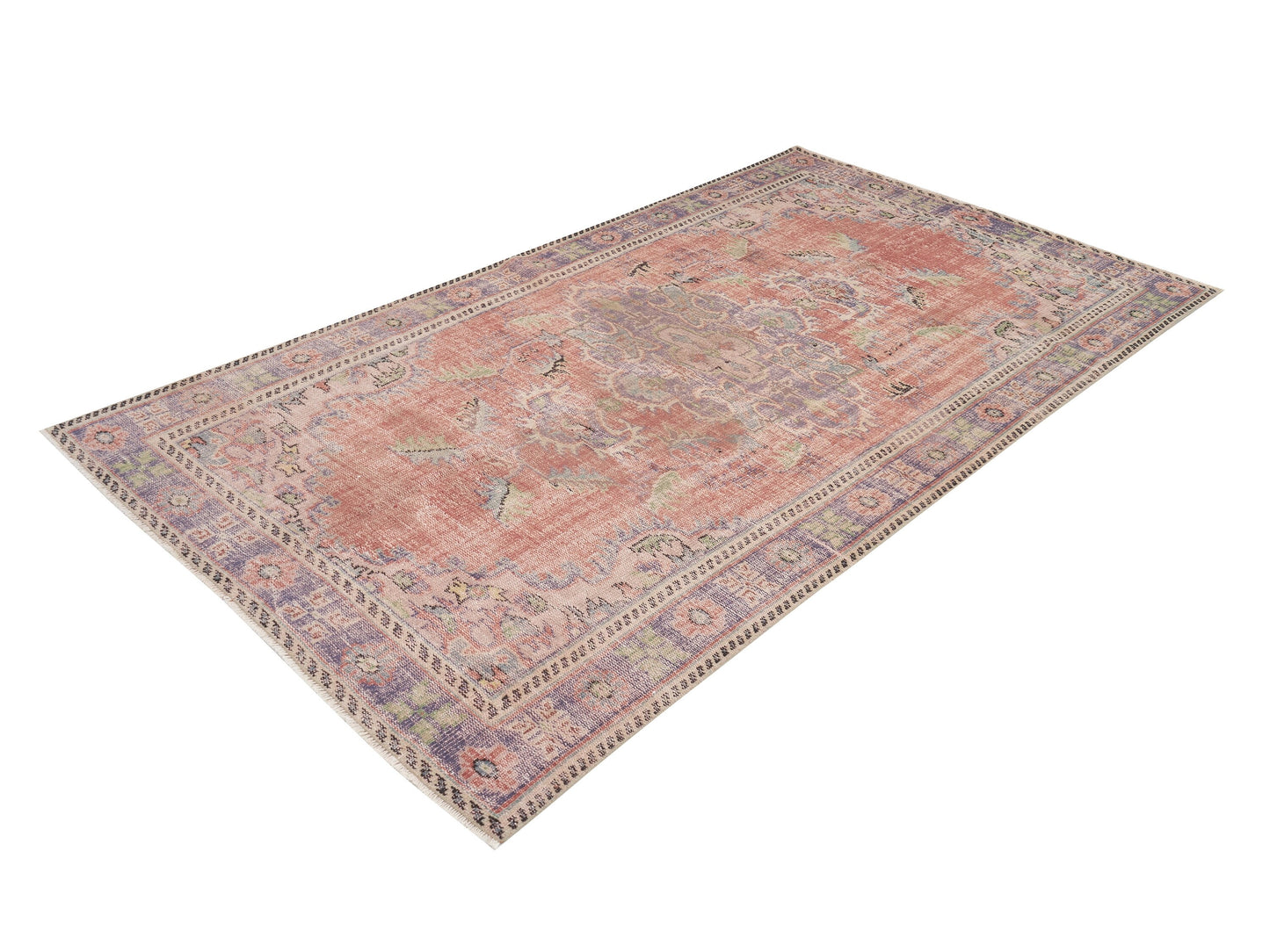 Handmade Area Rug, Turkish Vintage Rug, Oushak Eclectic Rug, Neutral Faded Rug, Kid Room Rug, Anatolia Rug, Bohemian Rug, Rug 5x9, 12116