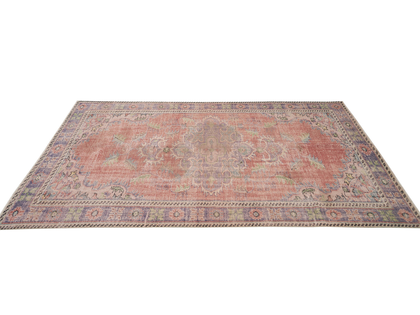 Handmade Area Rug, Turkish Vintage Rug, Oushak Eclectic Rug, Neutral Faded Rug, Kid Room Rug, Anatolia Rug, Bohemian Rug, Rug 5x9, 12116