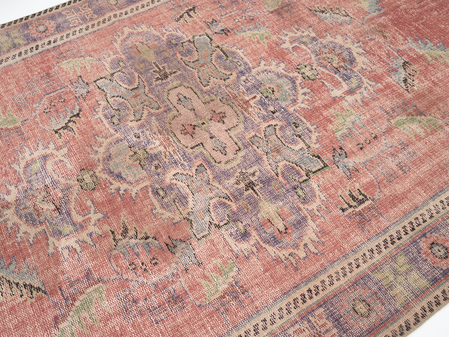 Handmade Area Rug, Turkish Vintage Rug, Oushak Eclectic Rug, Neutral Faded Rug, Kid Room Rug, Anatolia Rug, Bohemian Rug, Rug 5x9, 12116