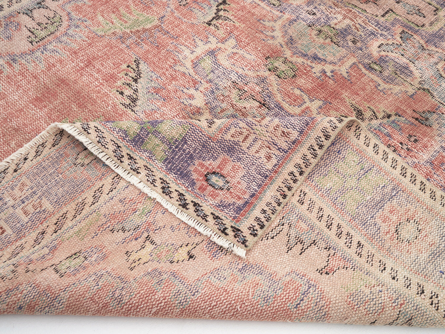 Handmade Area Rug, Turkish Vintage Rug, Oushak Eclectic Rug, Neutral Faded Rug, Kid Room Rug, Anatolia Rug, Bohemian Rug, Rug 5x9, 12116