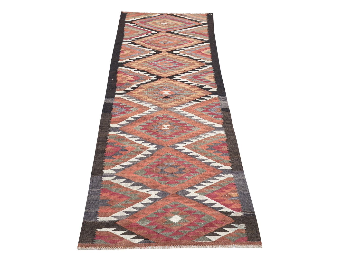 Turkish Handmade Runner Rug, Vintage Antique Runner Rug, Oushak Eclectic Runner Rug, Anatolia Rug, Runner Rug 3x10, Hallway Runner, 11283