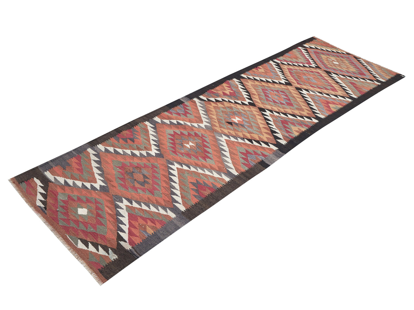 Turkish Handmade Runner Rug, Vintage Antique Runner Rug, Oushak Eclectic Runner Rug, Anatolia Rug, Runner Rug 3x10, Hallway Runner, 11283