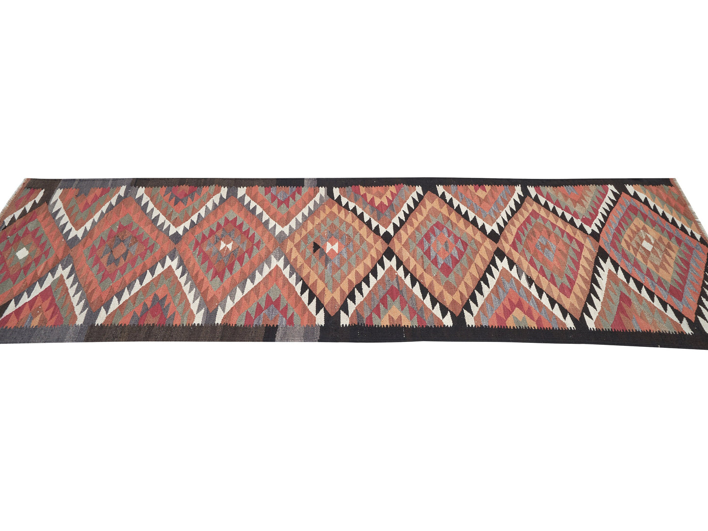 Turkish Handmade Runner Rug, Vintage Antique Runner Rug, Oushak Eclectic Runner Rug, Anatolia Rug, Runner Rug 3x10, Hallway Runner, 11283