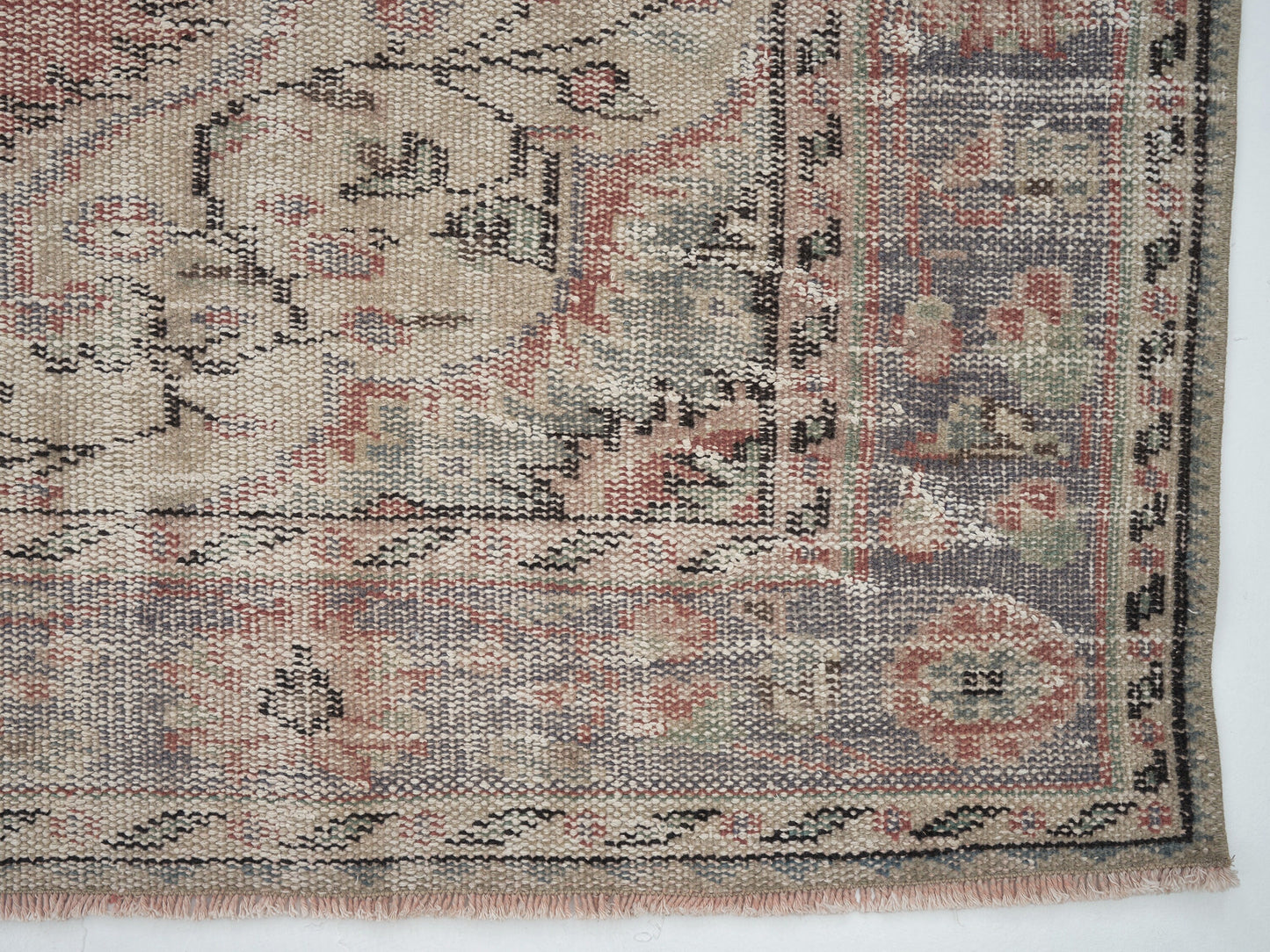 Vintage Oushak Rug, Turkish Handmade Rug, Area Antique Rug, Anatolia Rug, Kid Room Rug, Neutral Faded Rug, Bohemian Rug, Rug 6x9, 12137