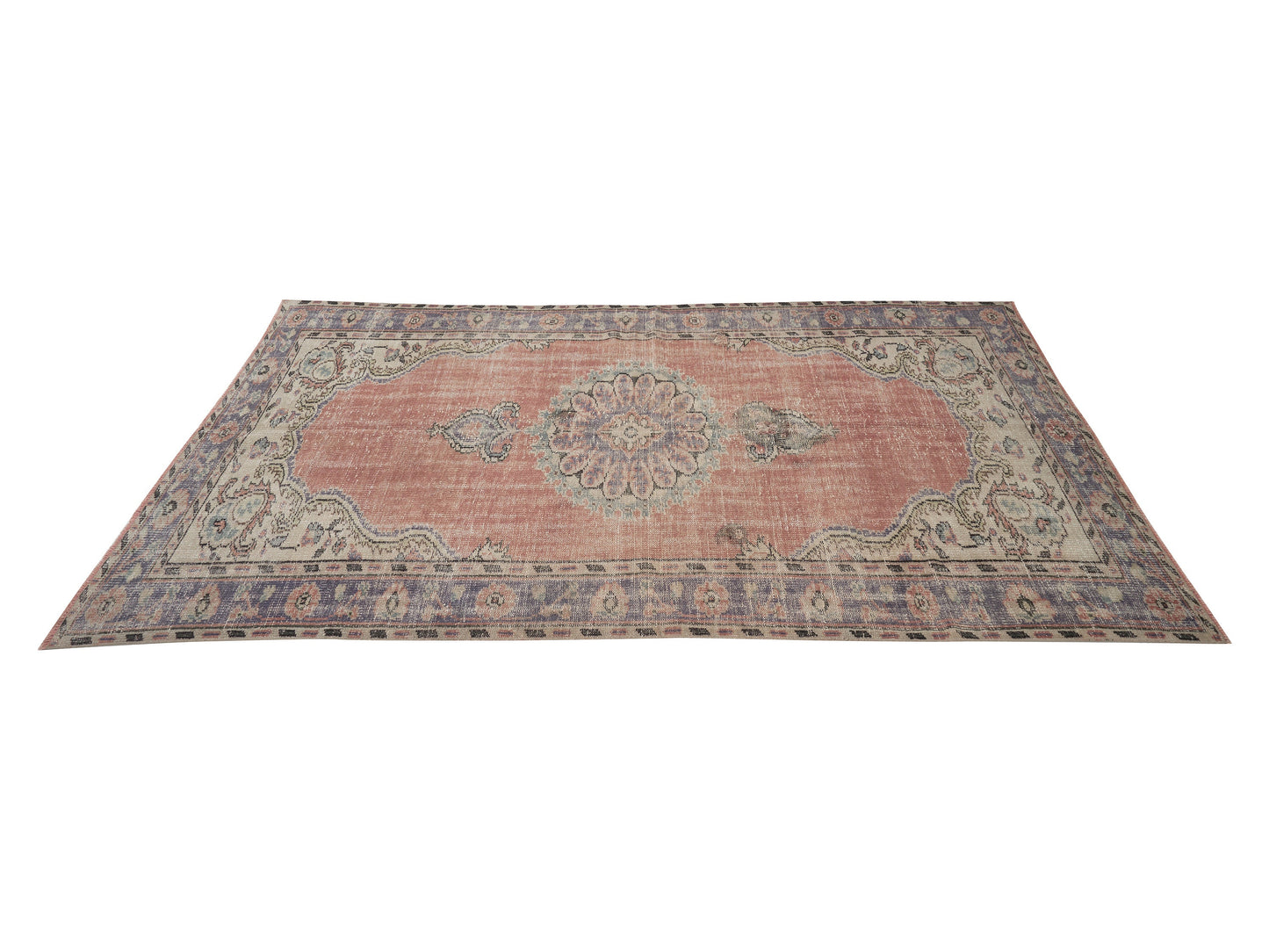 Vintage Handmade Rug, Turkish Oushak Rug, Area Eclectic Rug, Office Rug, Anatolia Rug, Bohemian Rug, Neutral Floor Rug, Rug 5x9, 12139