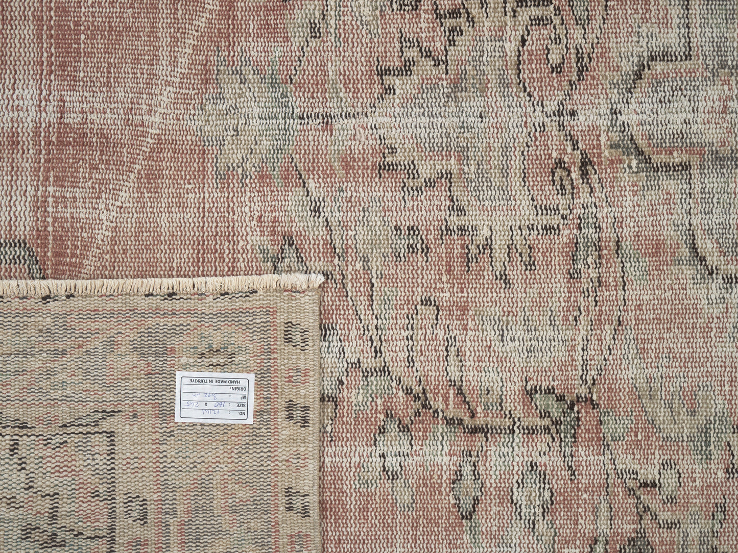 Oushak Area Rug, Vintage Handmade Rug, Turkish Antique Rug, Neutral Floor Rug, Living Room Rug, Turkey Rug, Vintage Carpet, Rug 5x8, 12141