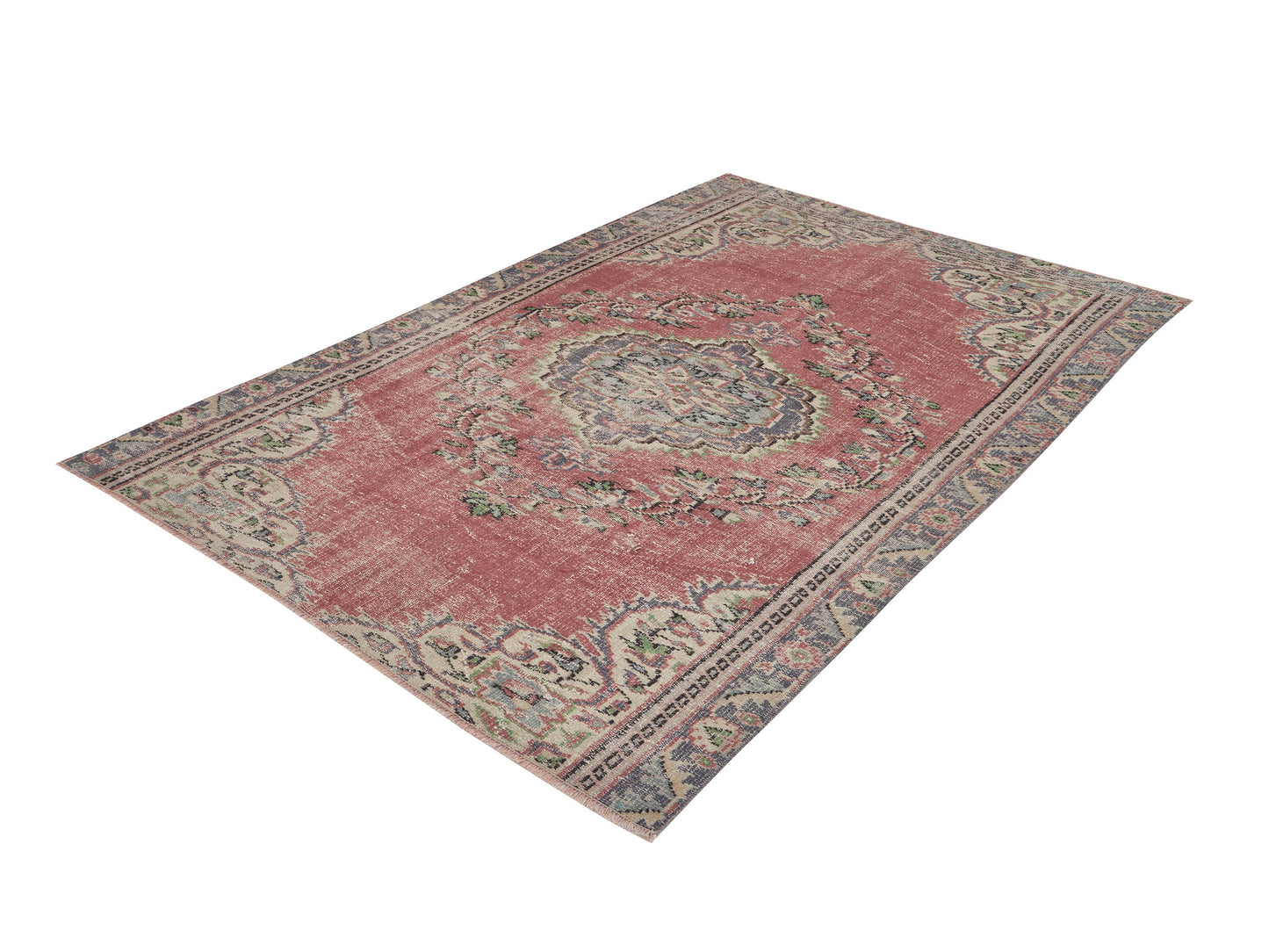 Turkish Vintage Rug, Oushak Handmade Rug, Area Eclectic Rug, Anatolia Rug, Bohemian Rug, Living Room Rug, Turkish Carpet, Rug 5x8, 12038