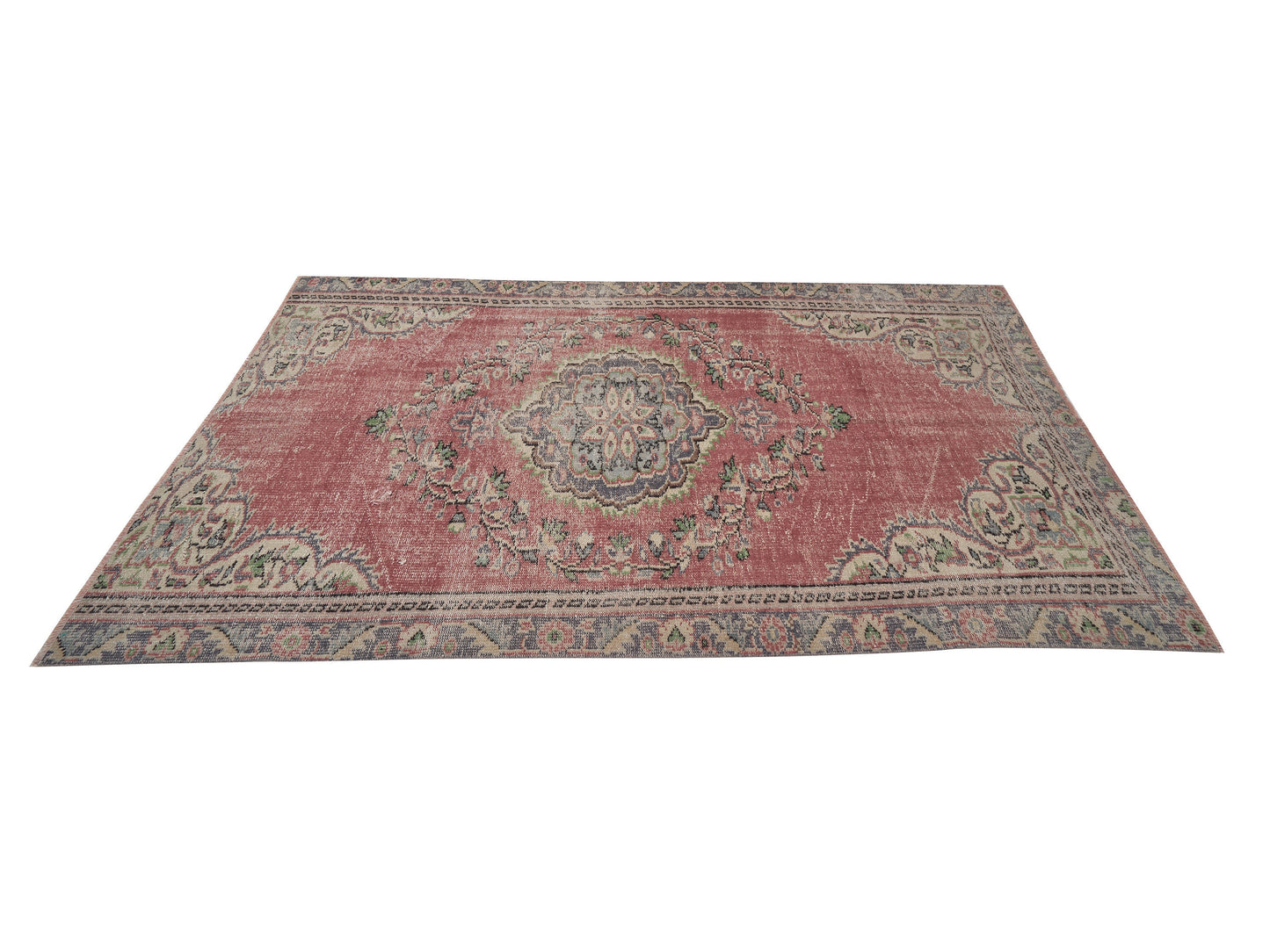 Turkish Vintage Rug, Oushak Handmade Rug, Area Eclectic Rug, Anatolia Rug, Bohemian Rug, Living Room Rug, Turkish Carpet, Rug 5x8, 12038