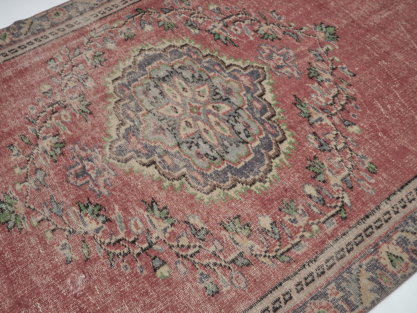 Turkish Vintage Rug, Oushak Handmade Rug, Area Eclectic Rug, Anatolia Rug, Bohemian Rug, Living Room Rug, Turkish Carpet, Rug 5x8, 12038