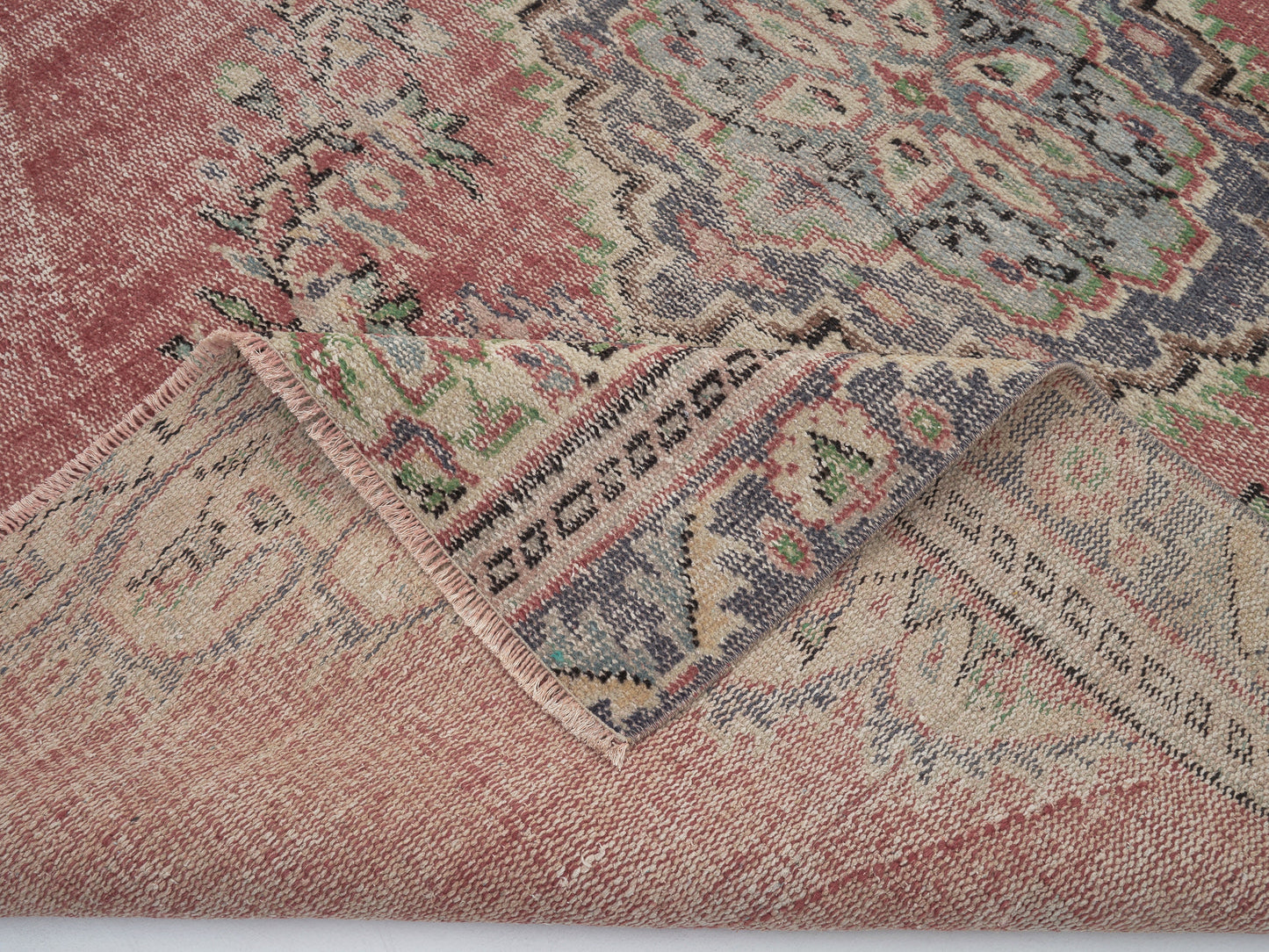 Turkish Vintage Rug, Oushak Handmade Rug, Area Eclectic Rug, Anatolia Rug, Bohemian Rug, Living Room Rug, Turkish Carpet, Rug 5x8, 12038