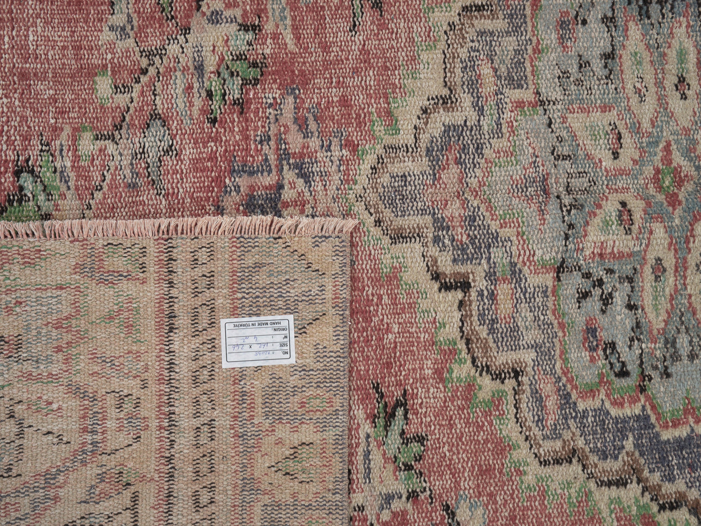 Turkish Vintage Rug, Oushak Handmade Rug, Area Eclectic Rug, Anatolia Rug, Bohemian Rug, Living Room Rug, Turkish Carpet, Rug 5x8, 12038