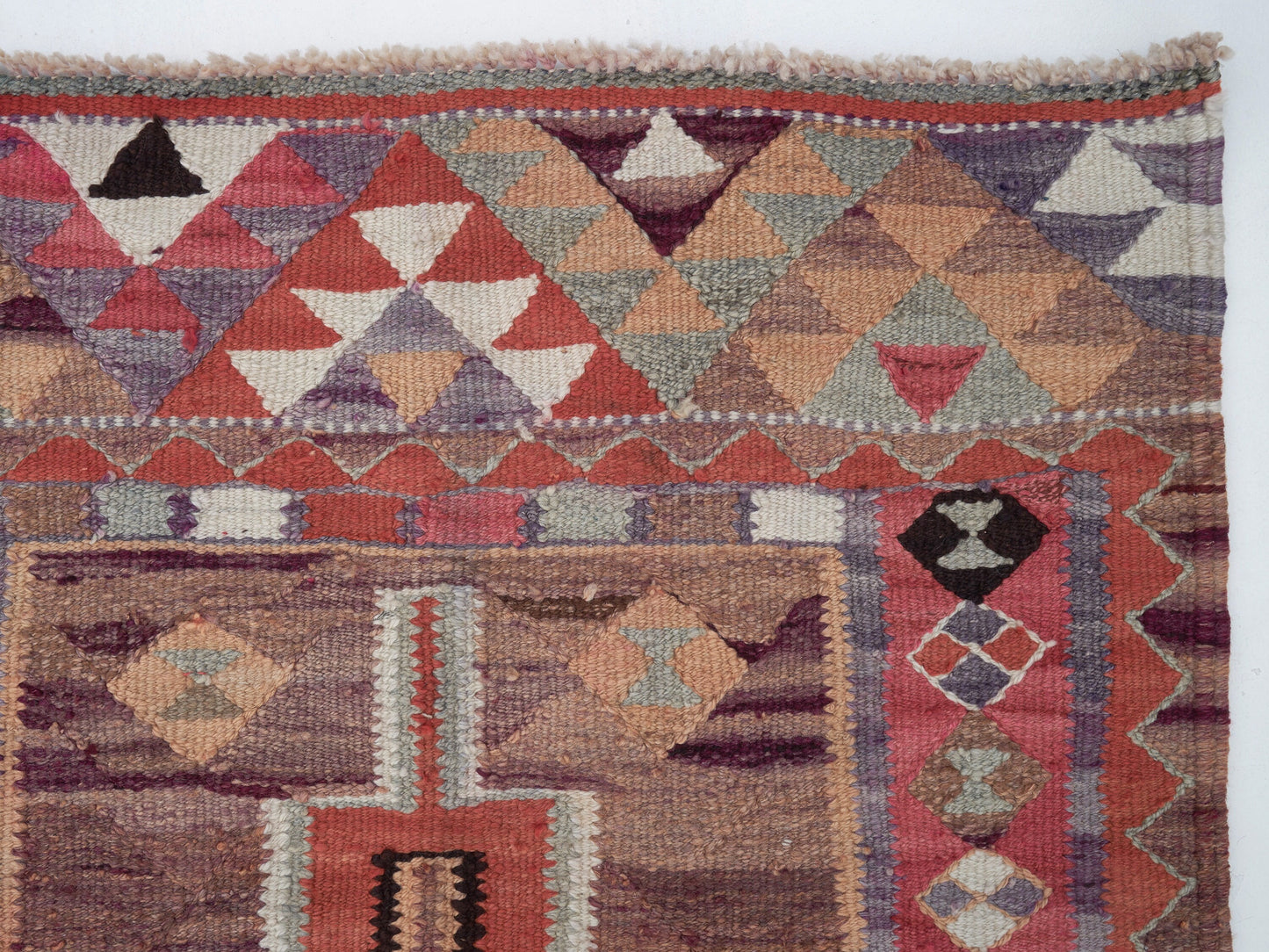 Handmade Antique Runner Rug, Turkish Vintage Runner Rug, Oushak Eclectic Runner Rug, Kilim Runner Rug, Bohemian Rug, Runner Rug 3x12, 11353