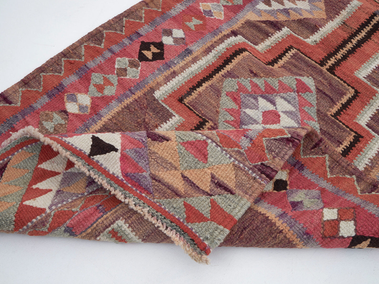 Handmade Antique Runner Rug, Turkish Vintage Runner Rug, Oushak Eclectic Runner Rug, Kilim Runner Rug, Bohemian Rug, Runner Rug 3x12, 11353