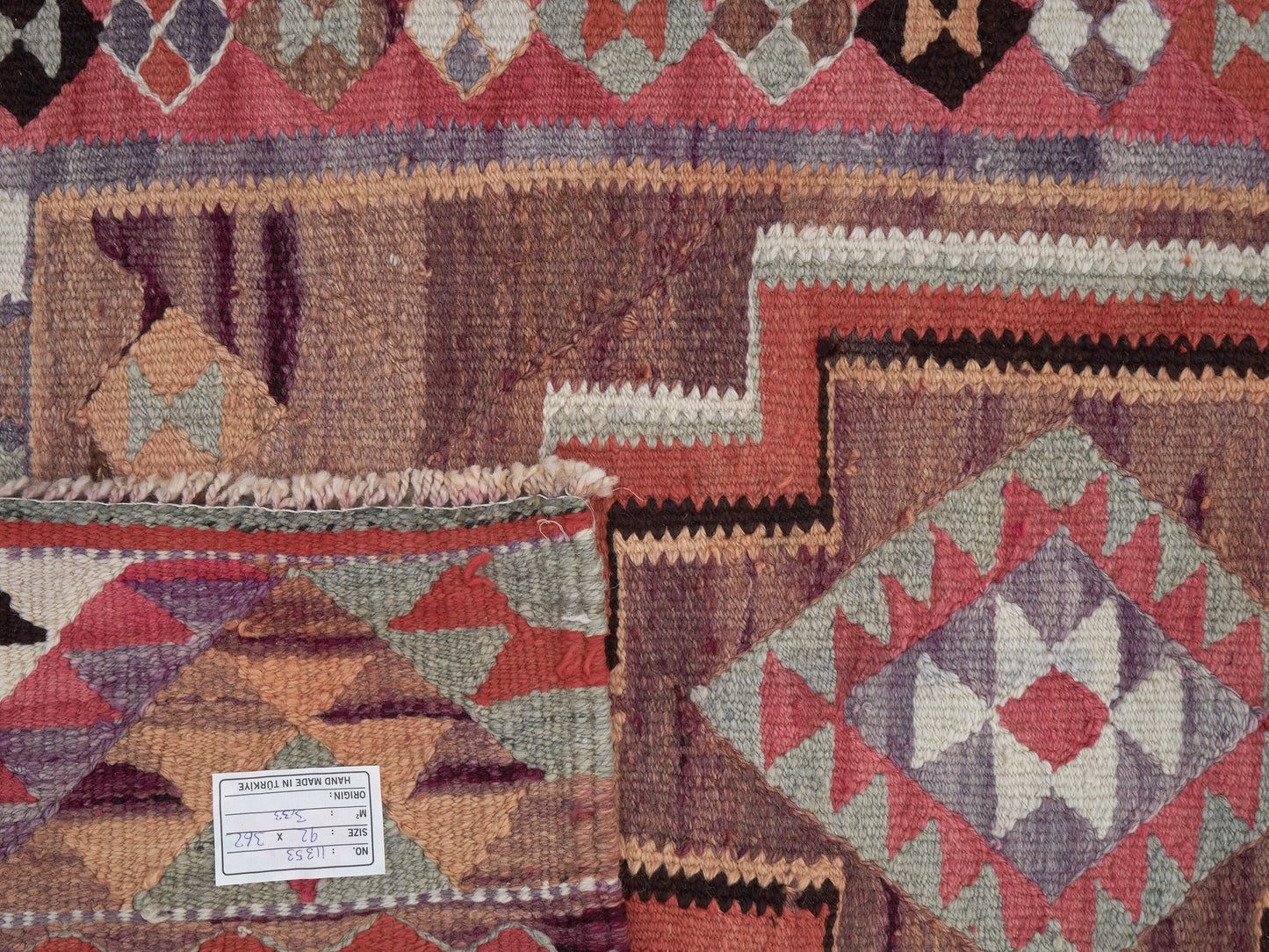 Handmade Antique Runner Rug, Turkish Vintage Runner Rug, Oushak Eclectic Runner Rug, Kilim Runner Rug, Bohemian Rug, Runner Rug 3x12, 11353