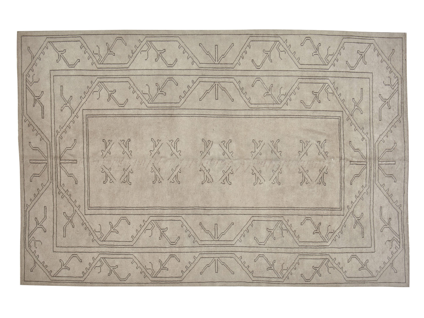 Turkish Handmade Rug, Vintage Oushak Rug, Area Antique Rug, Neutral Floor Rug, Scandinavian Rug, Turkey Rug, Living Room Rug, Rug 5x8, 12594