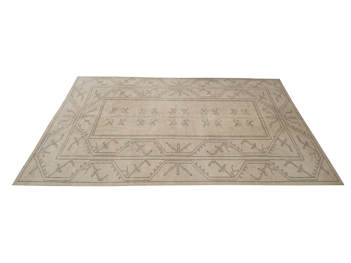 Turkish Handmade Rug, Vintage Oushak Rug, Area Antique Rug, Neutral Floor Rug, Scandinavian Rug, Turkey Rug, Living Room Rug, Rug 5x8, 12594