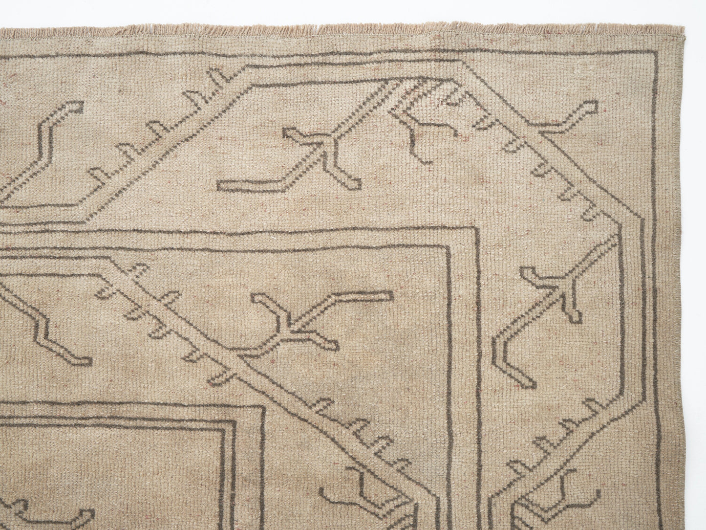 Turkish Handmade Rug, Vintage Oushak Rug, Area Antique Rug, Neutral Floor Rug, Scandinavian Rug, Turkey Rug, Living Room Rug, Rug 5x8, 12594