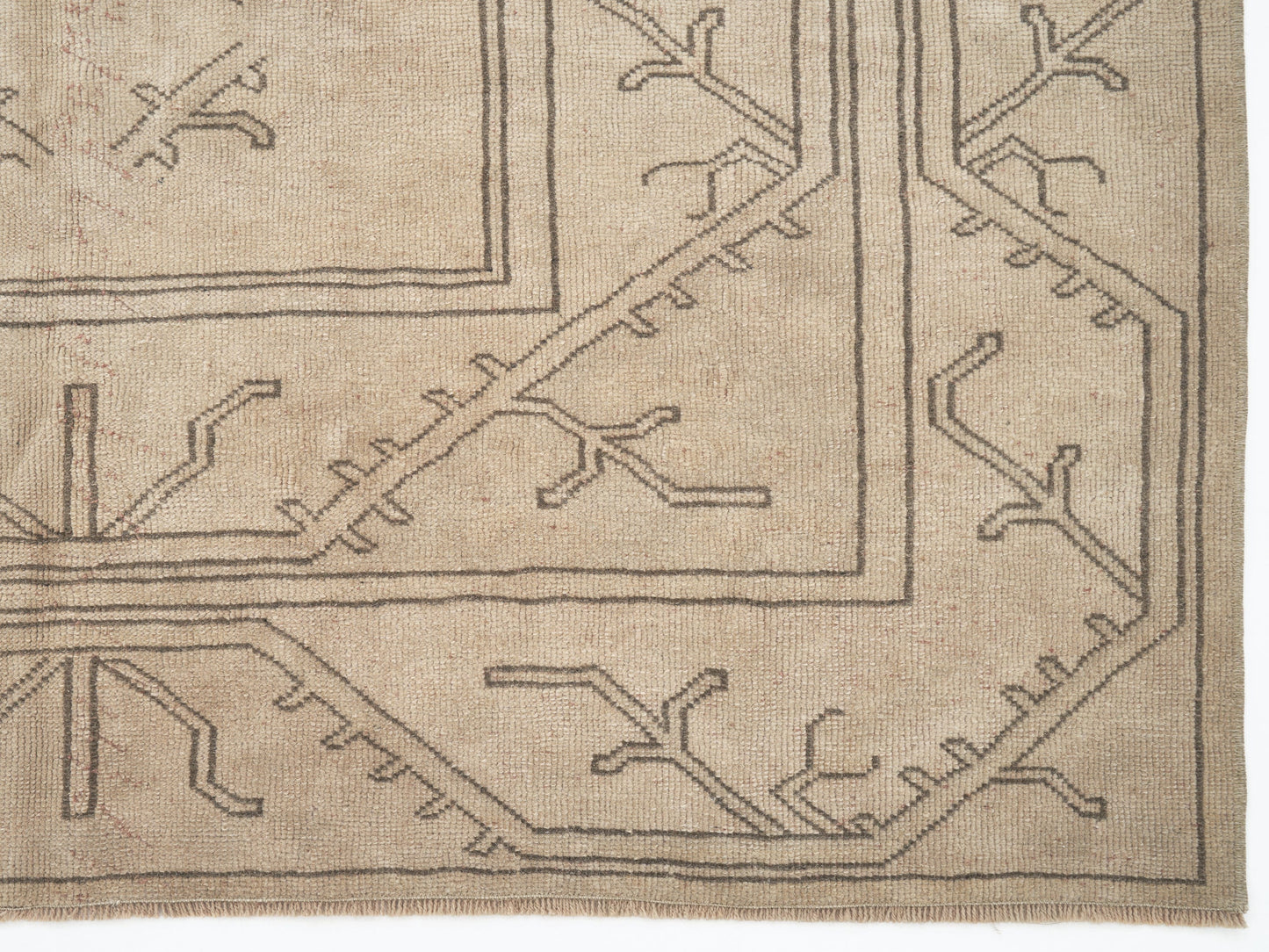 Turkish Handmade Rug, Vintage Oushak Rug, Area Antique Rug, Neutral Floor Rug, Scandinavian Rug, Turkey Rug, Living Room Rug, Rug 5x8, 12594