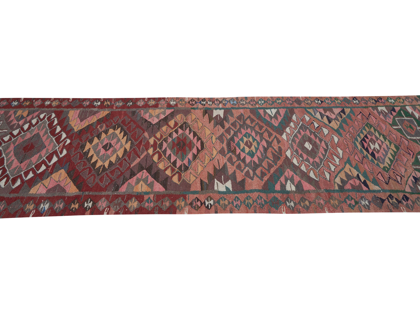 Oushak Handmade Runner Rug, Turkish Antique Runner Rug, Vintage Runner, Rug Runner, Kilim Runner Rug, Kitchen Runner, Runner Rug 3x10, 11399