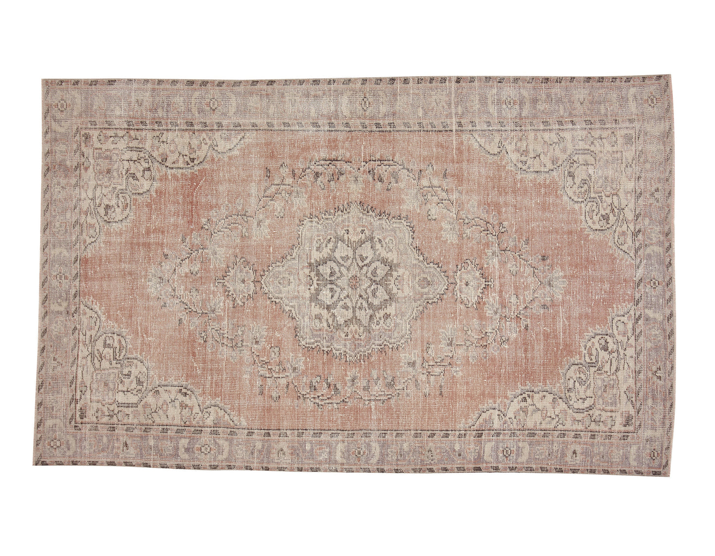 Handmade Area Rug, Turkish Vintage Oushak Rug, Anatolia Rug, Office Rug, Bohemian Rug, Neutral Floor Rug, Vintage Carpet, Rug 6x9, 12044