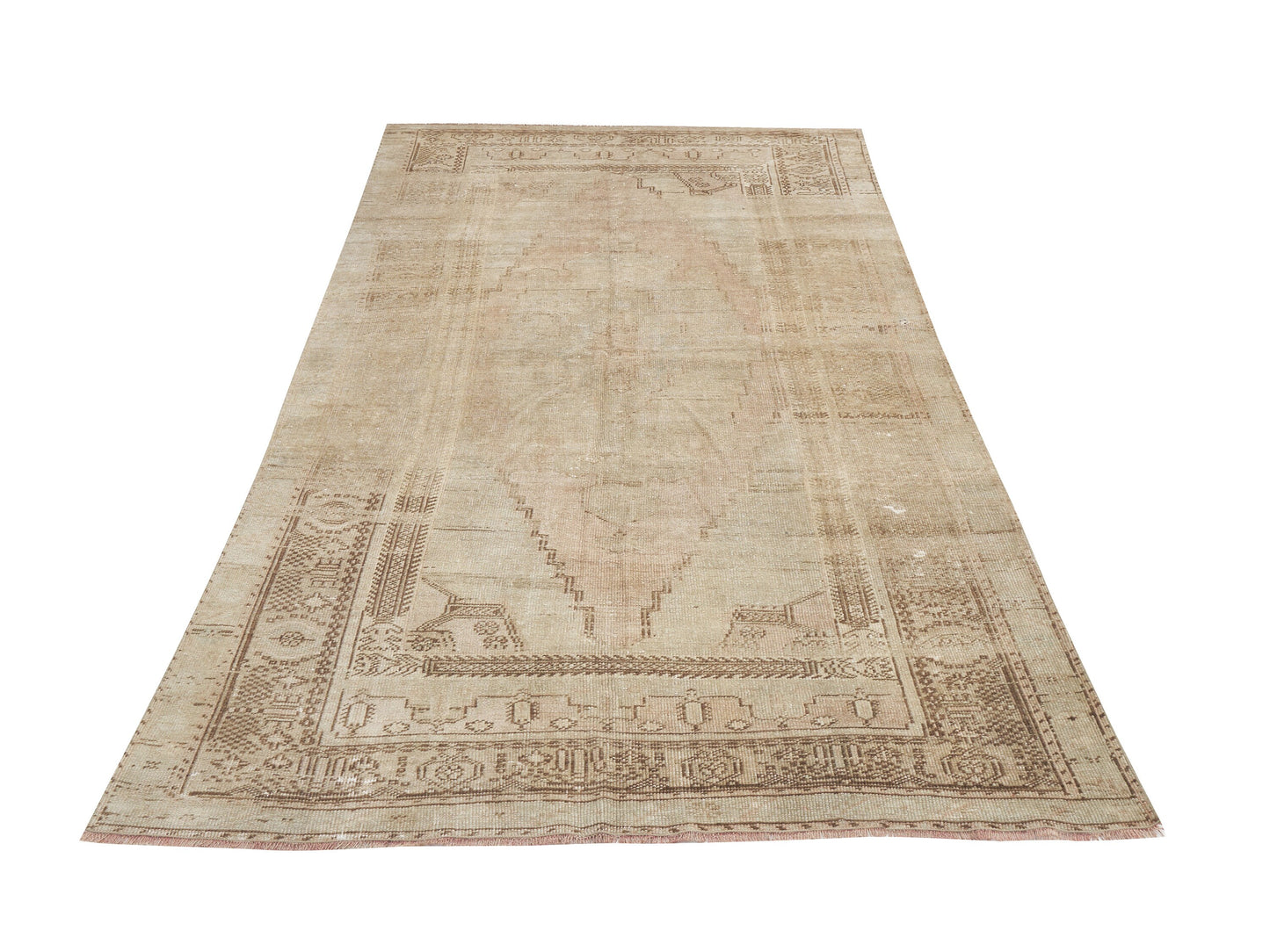 Scandinavian Rug, Turkish Rug 4x9, Oushak Handmade Antique Rug, Vintage Area Muted Rug, Living Room Rug, Turkey Rug, Vintage Carpet, 11543