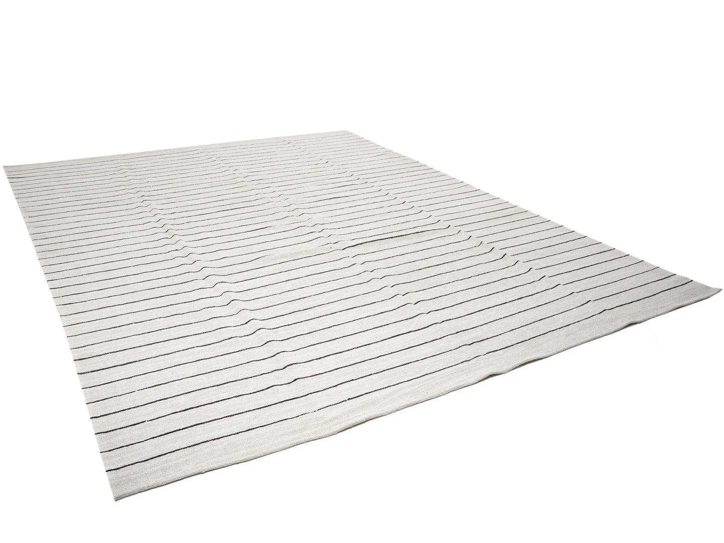 Vintage Handmade Kilim Rug, Turkish Striped Kilim Rug, Area Kilim Rug, Oversize Rug, Kilim Rug 10x14, Large Rug, White Hemp Rug, 12813