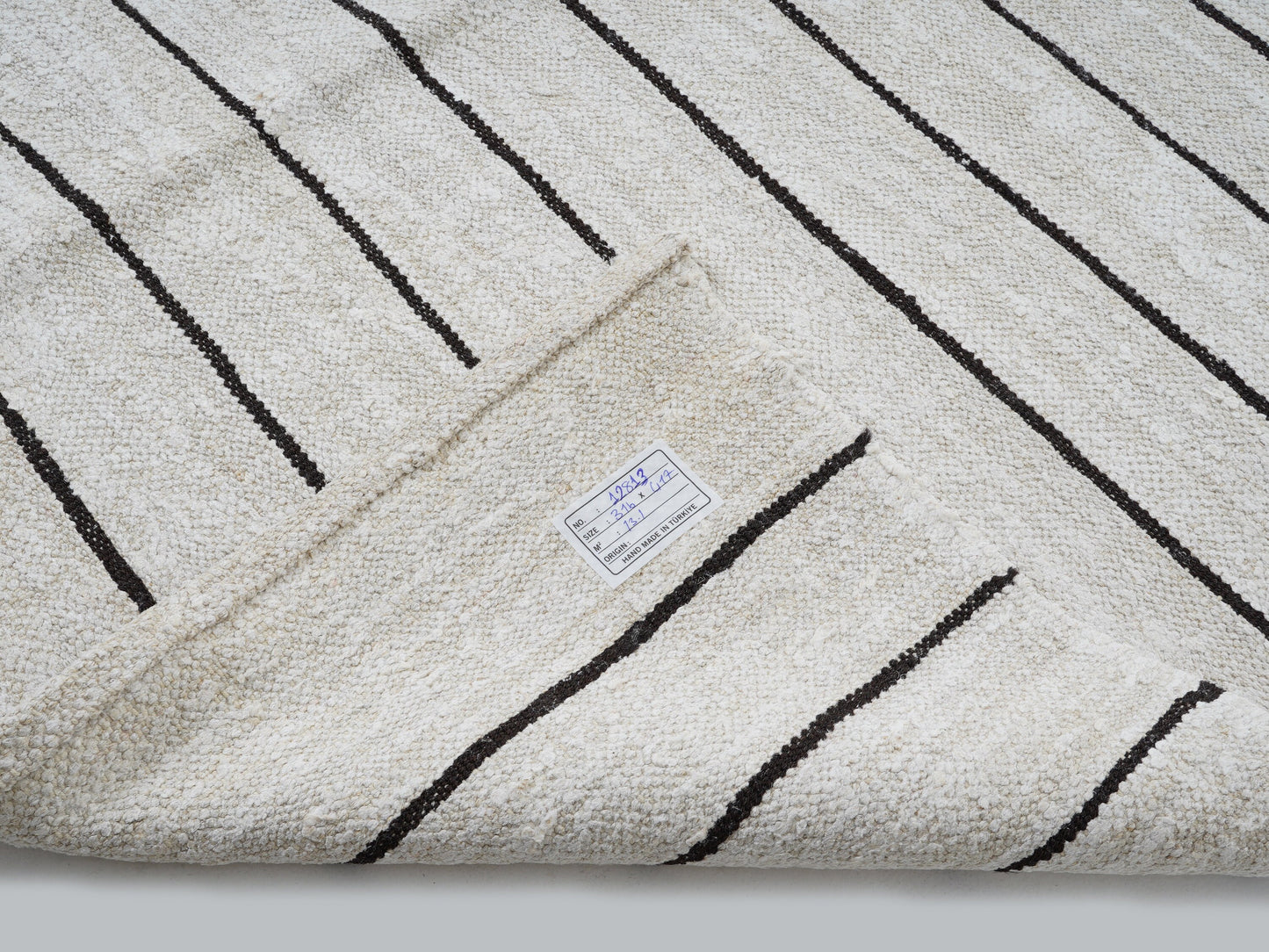 Vintage Handmade Kilim Rug, Turkish Striped Kilim Rug, Area Kilim Rug, Oversize Rug, Kilim Rug 10x14, Large Rug, White Hemp Rug, 12813