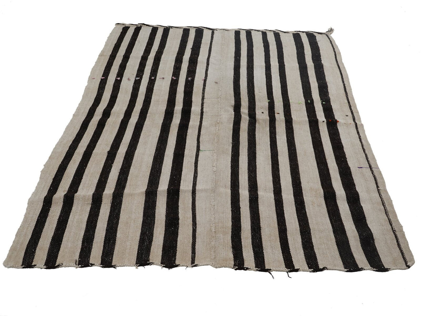 Bedroom Rug, Kilim Rug 6x8, Turkish Vintage Kilim Rug, Handmade Striped Kilim Rug, White Hemp Rug, Scandinavian Rug, Rug Kilim, 12825