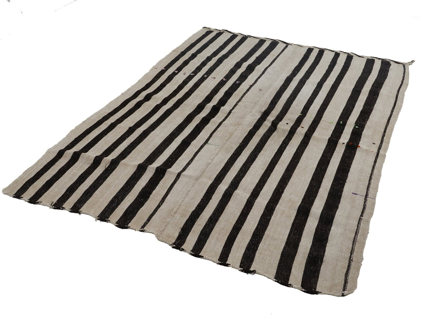 Bedroom Rug, Kilim Rug 6x8, Turkish Vintage Kilim Rug, Handmade Striped Kilim Rug, White Hemp Rug, Scandinavian Rug, Rug Kilim, 12825