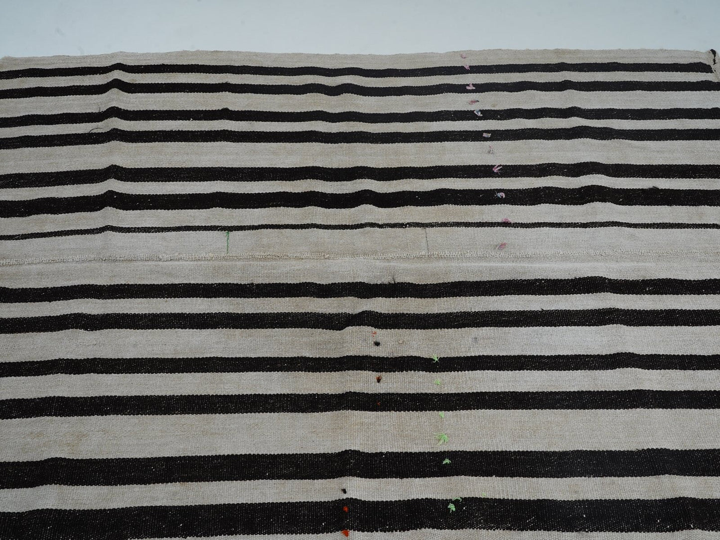 Bedroom Rug, Kilim Rug 6x8, Turkish Vintage Kilim Rug, Handmade Striped Kilim Rug, White Hemp Rug, Scandinavian Rug, Rug Kilim, 12825