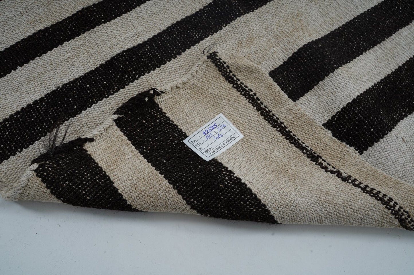 Bedroom Rug, Kilim Rug 6x8, Turkish Vintage Kilim Rug, Handmade Striped Kilim Rug, White Hemp Rug, Scandinavian Rug, Rug Kilim, 12825