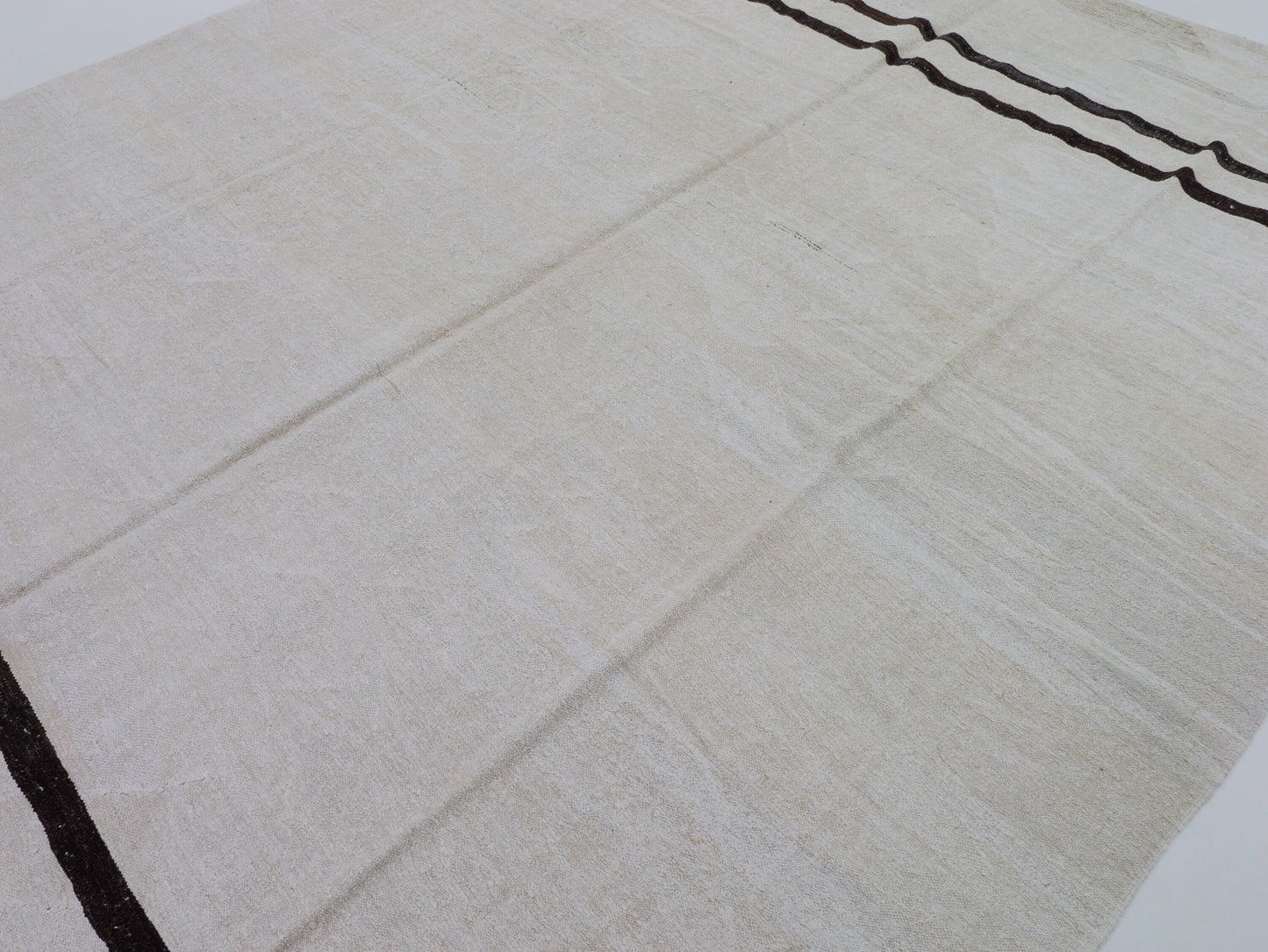 Kilim Rug 9x12, Turkish Flat Weave Kilim Rug, Area Kilim Rug, Vintage Striped Kilim Rug, White Hemp Rug, Large Rug, Oversize Rug, 7882