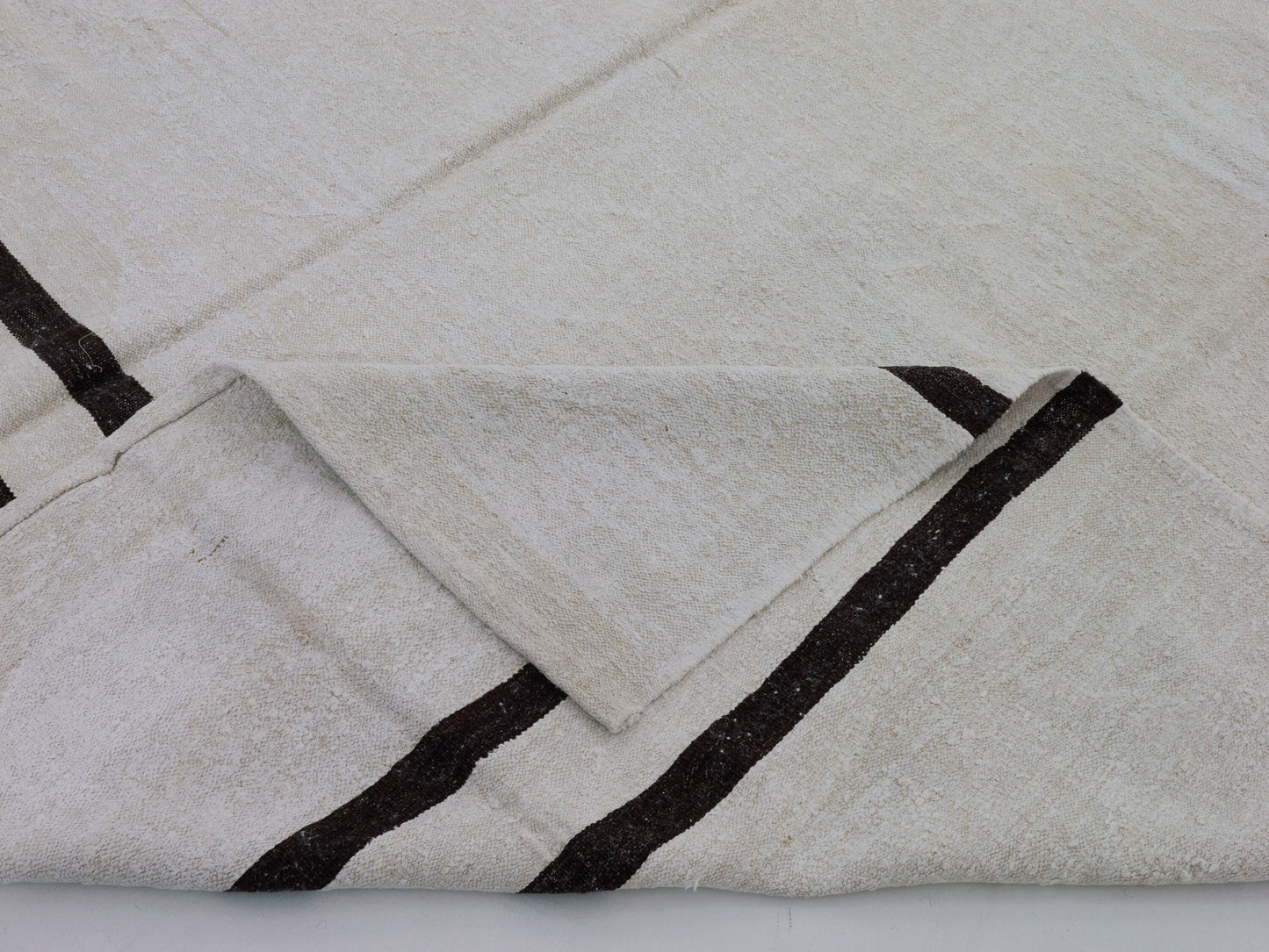 Kilim Rug 9x12, Turkish Flat Weave Kilim Rug, Area Kilim Rug, Vintage Striped Kilim Rug, White Hemp Rug, Large Rug, Oversize Rug, 7882