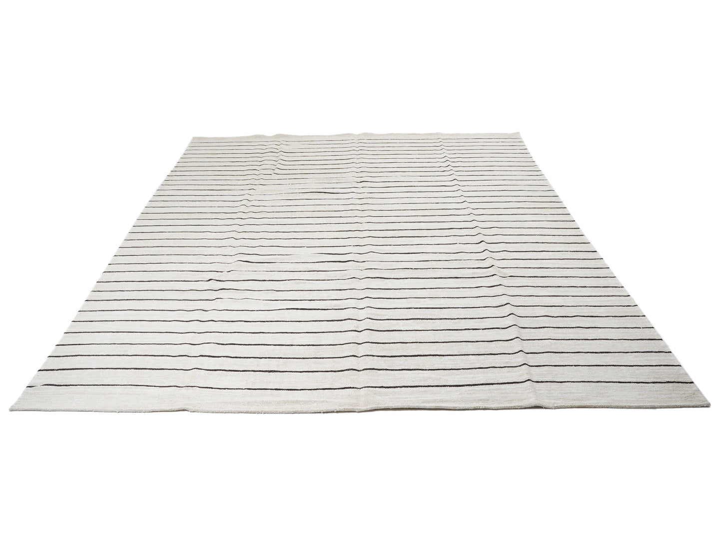 White Hemp Rug, Handmade Area Kilim Rug, Turkish Kilim Rug, Vintage Kilim, Large Striped Kilim Rug, Oversize Rug, Kilim Rug 10x13, 12814