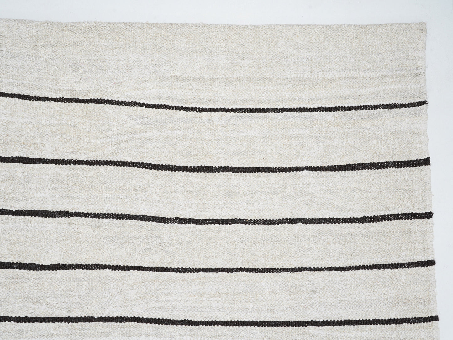 White Hemp Rug, Handmade Area Kilim Rug, Turkish Kilim Rug, Vintage Kilim, Large Striped Kilim Rug, Oversize Rug, Kilim Rug 10x13, 12814